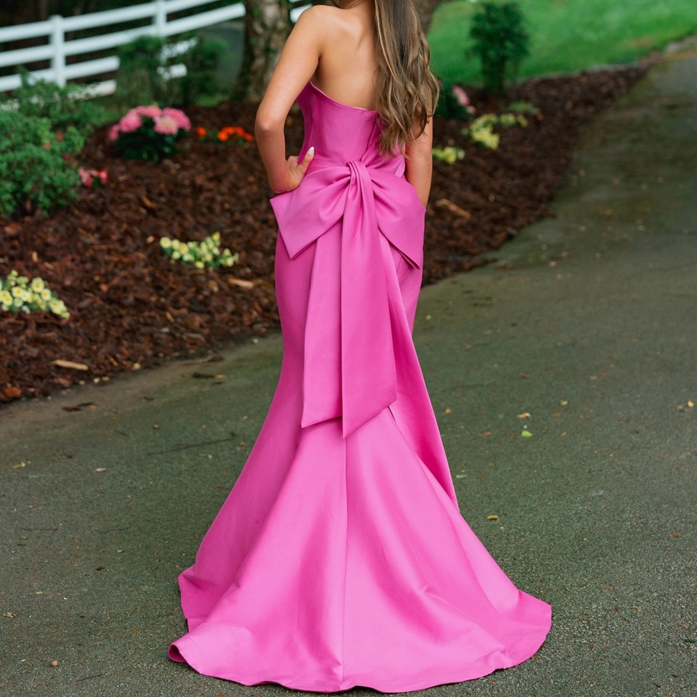 Pink Strapless Prom Dress